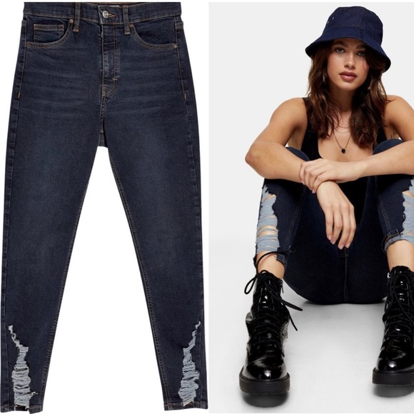 Topshop Jamie Skinny Jeans Raw Hem | Size 26 - Picture 2 of 11